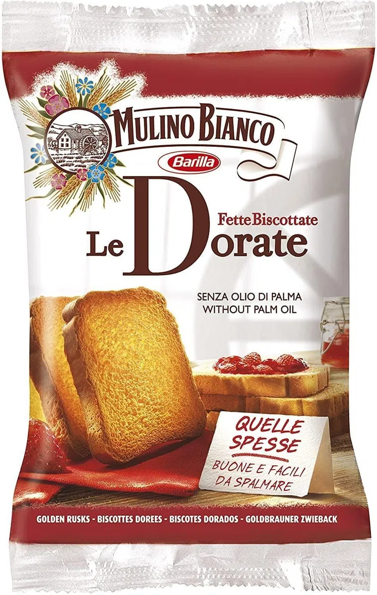 Mulino Bianco - Fette Biscottate Dorate, Colazione Ricca di Gusto, 100 confezioni da 17g