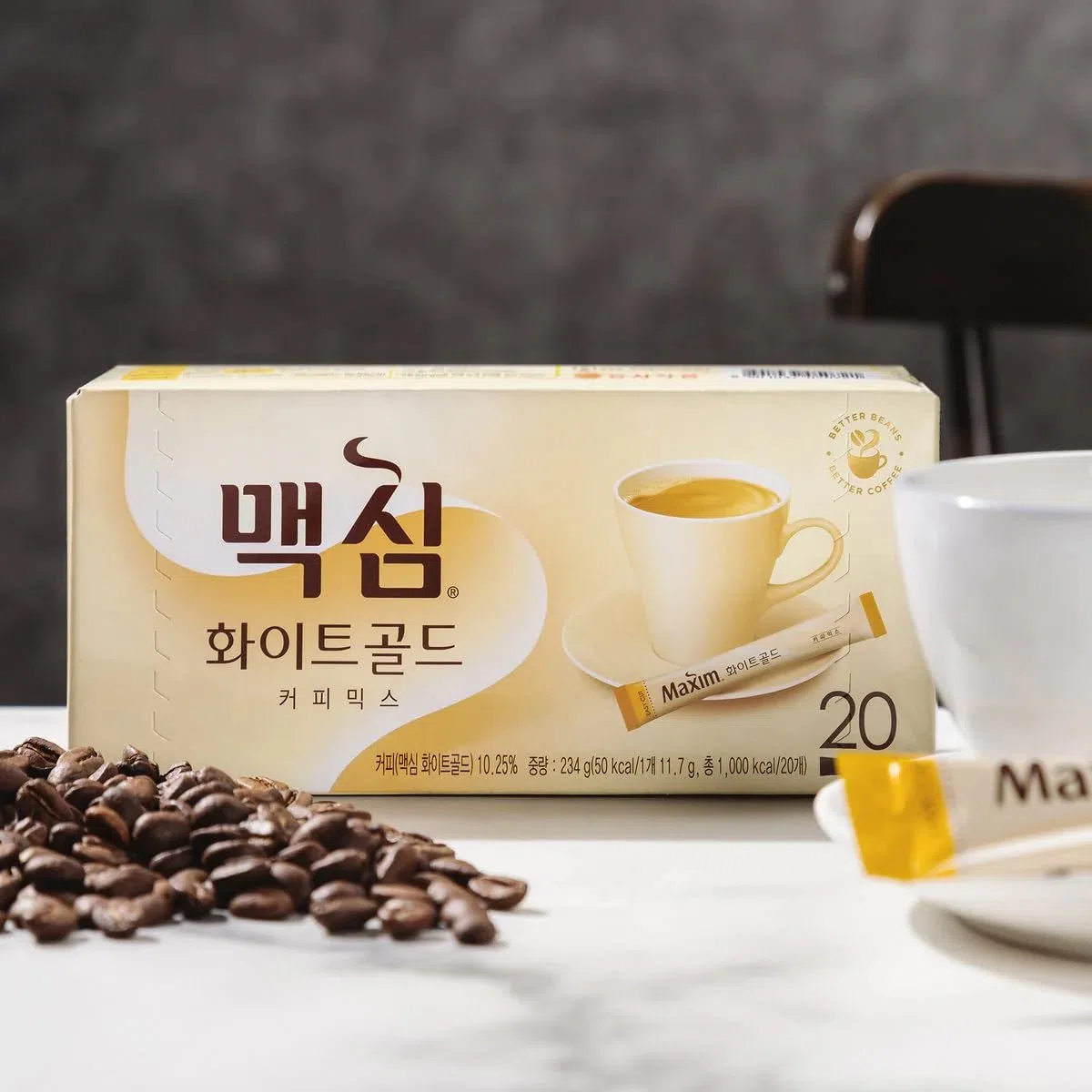 Dongsuh Maxim - Mix di caffè in oro bianco, 12 g x 20 bastoncini