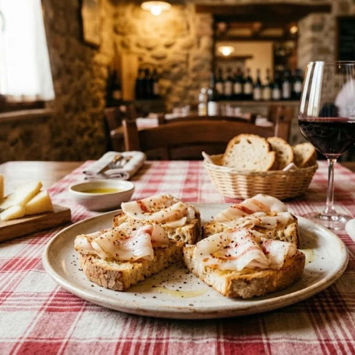 Lardo Artigianale Calabrese 300g - Grasso Stagionato Casereccio della Calabria - Prodotto Tipico con Spezie + 4 Bruschette Locali a Lievitazione Naturale in Omaggio per Aperitivo