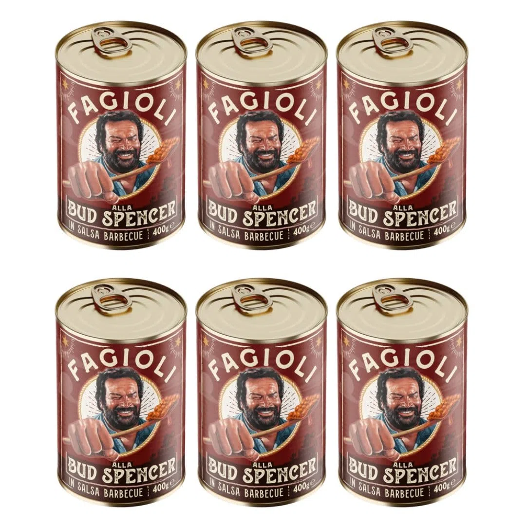 Fagioli alla Bud Spencer in salsa Barbecue - 6 lattine da 400 g - PRODOTTO ORIGINALE BUD POWER