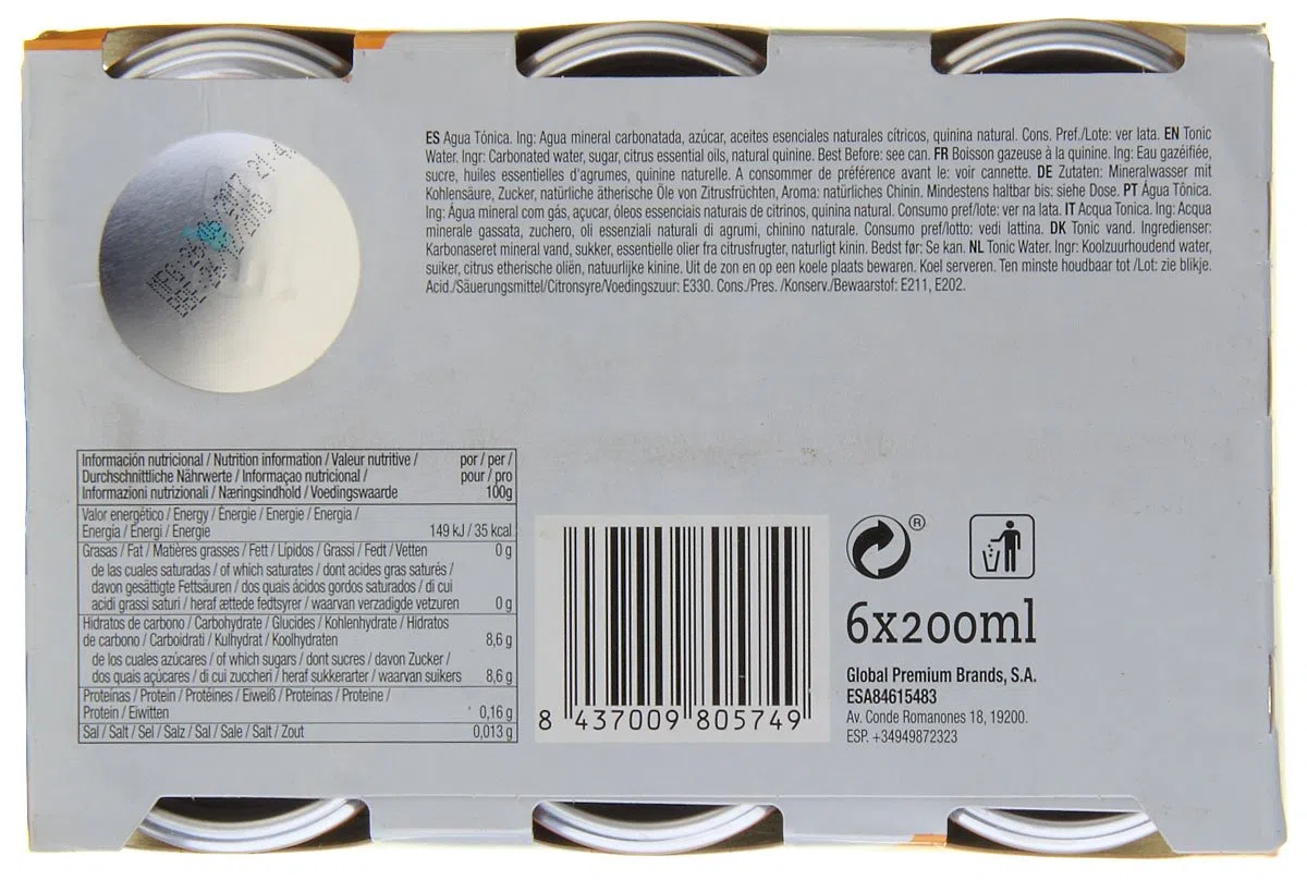 Tonic Water Barattolo 1724 (6 x 0,2 l)