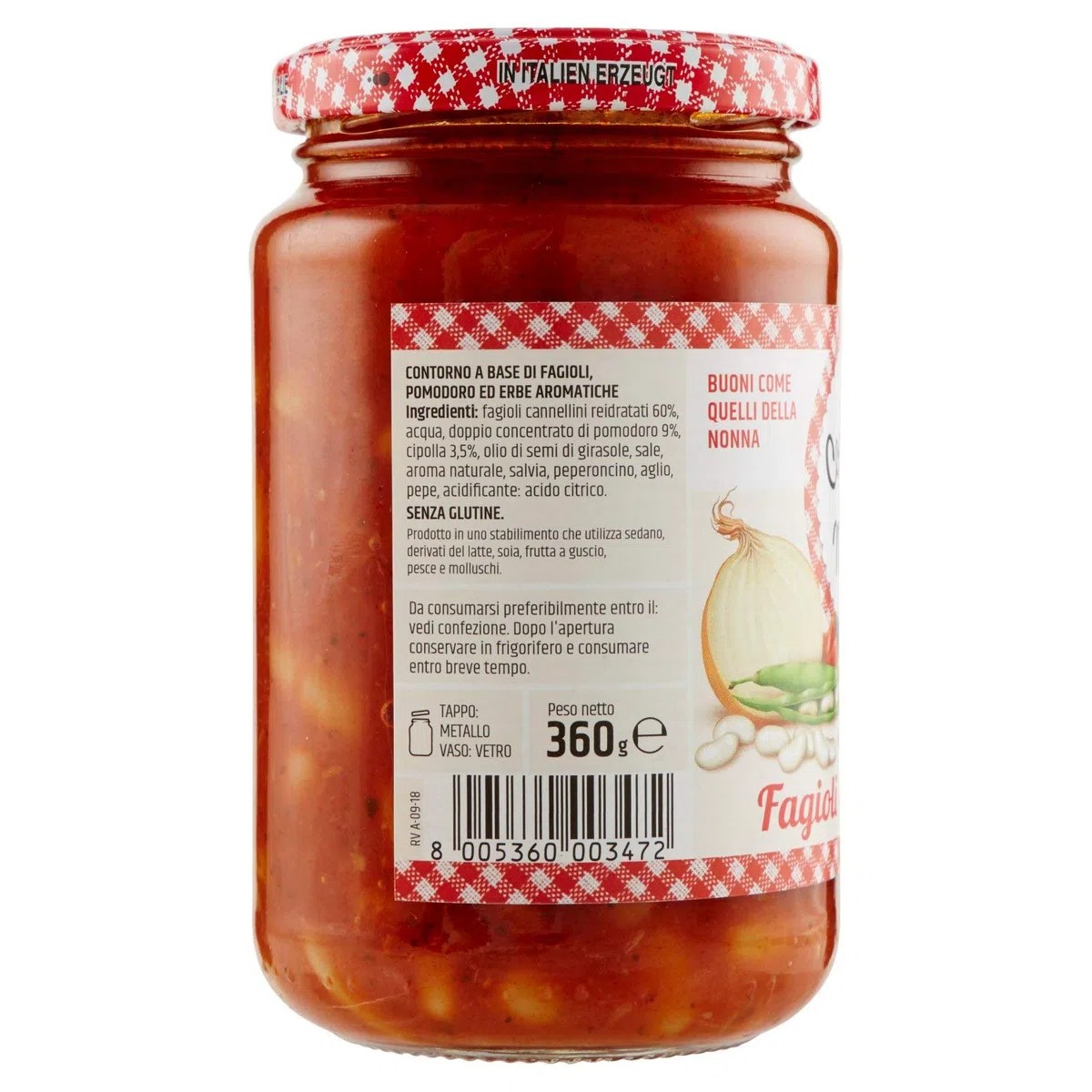 Le Conserve della Nonna Fagioli all'Ucelletto Specialità Laziale con Fagioli Cannellini - 350 gr - [confezione da 12]