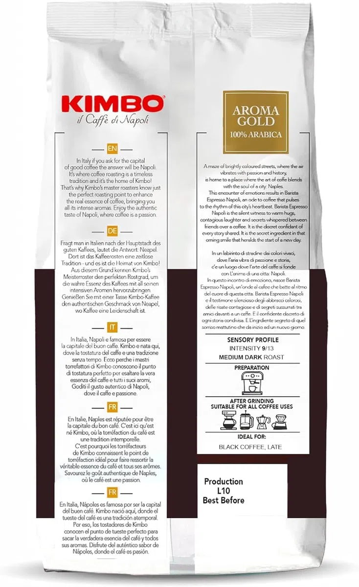 Kimbo chicchi di caffè Crema Extra 1kg in grani - Kimbo coffee beans extra cream