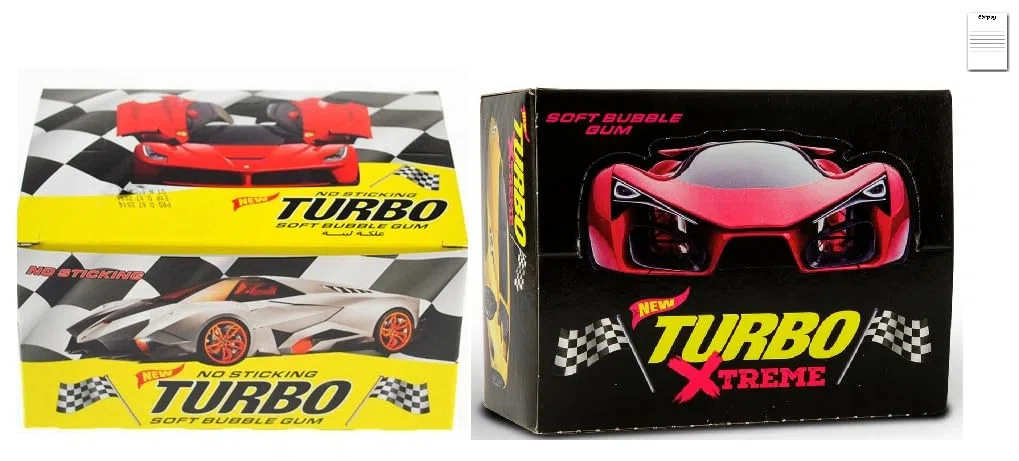 100 X Xtreme Turbo + 100 X Classic Turbo gomma da masticare Collector Cars 90s Candy Collection Pack of 200 + Shipsy Block