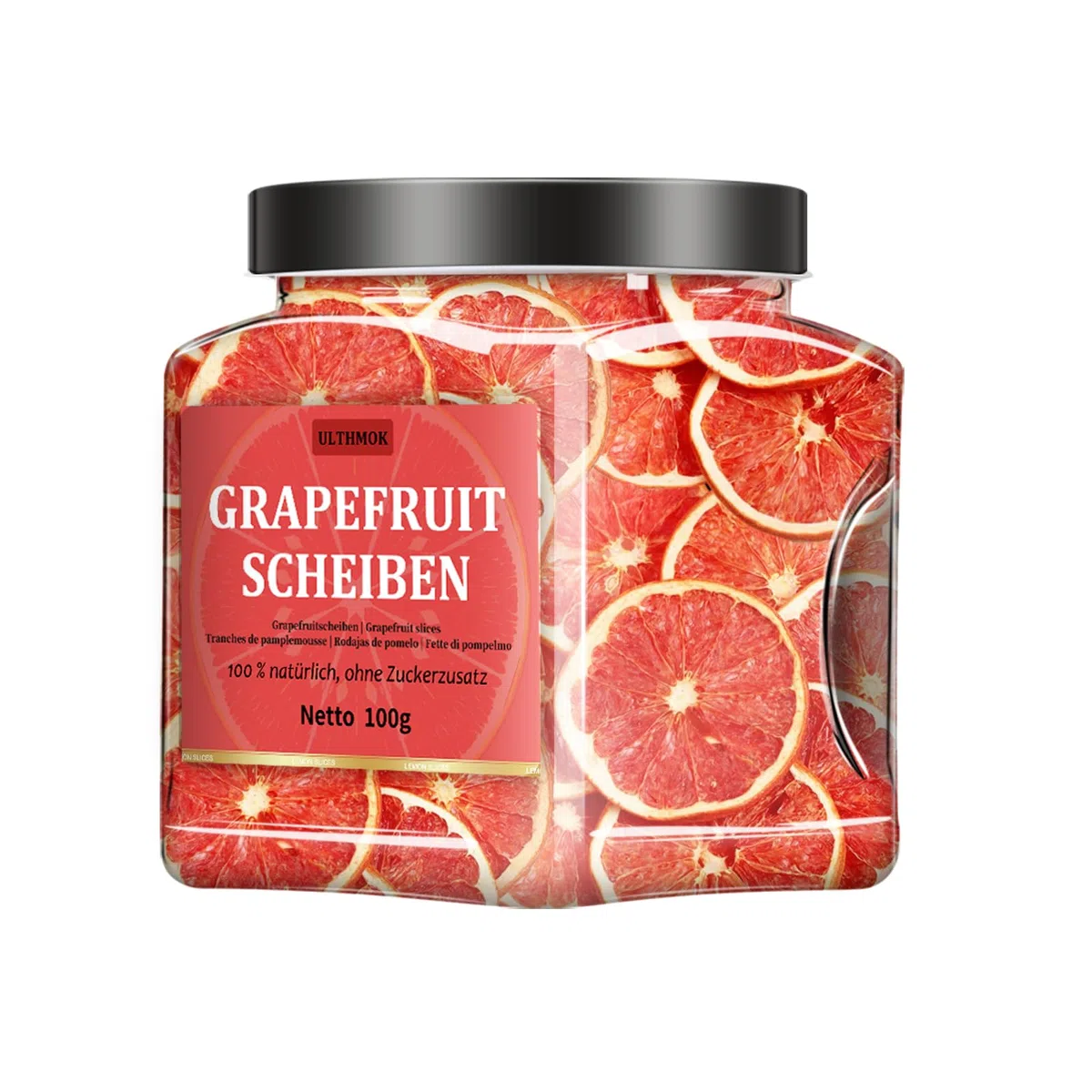 Fette di pompelmo essiccato premium 100 g, pompelmo disidratato, 100% naturale, senza additivi e senza zuccheri aggiunti