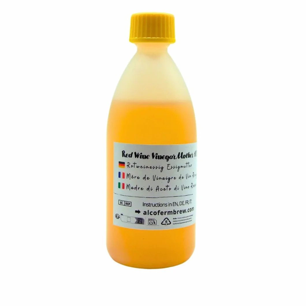 Madre di Aceto per Vino Rosso 100 ml - Coltura Naturale di Fermentazione - Fino a 50 L di Aceto