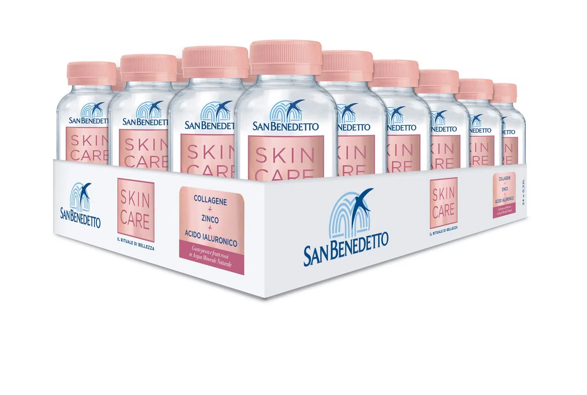 San Benedetto Skin Care, in Acqua Minerale con Collagene, Zinco e Acido Ialuronico, 24x220ml