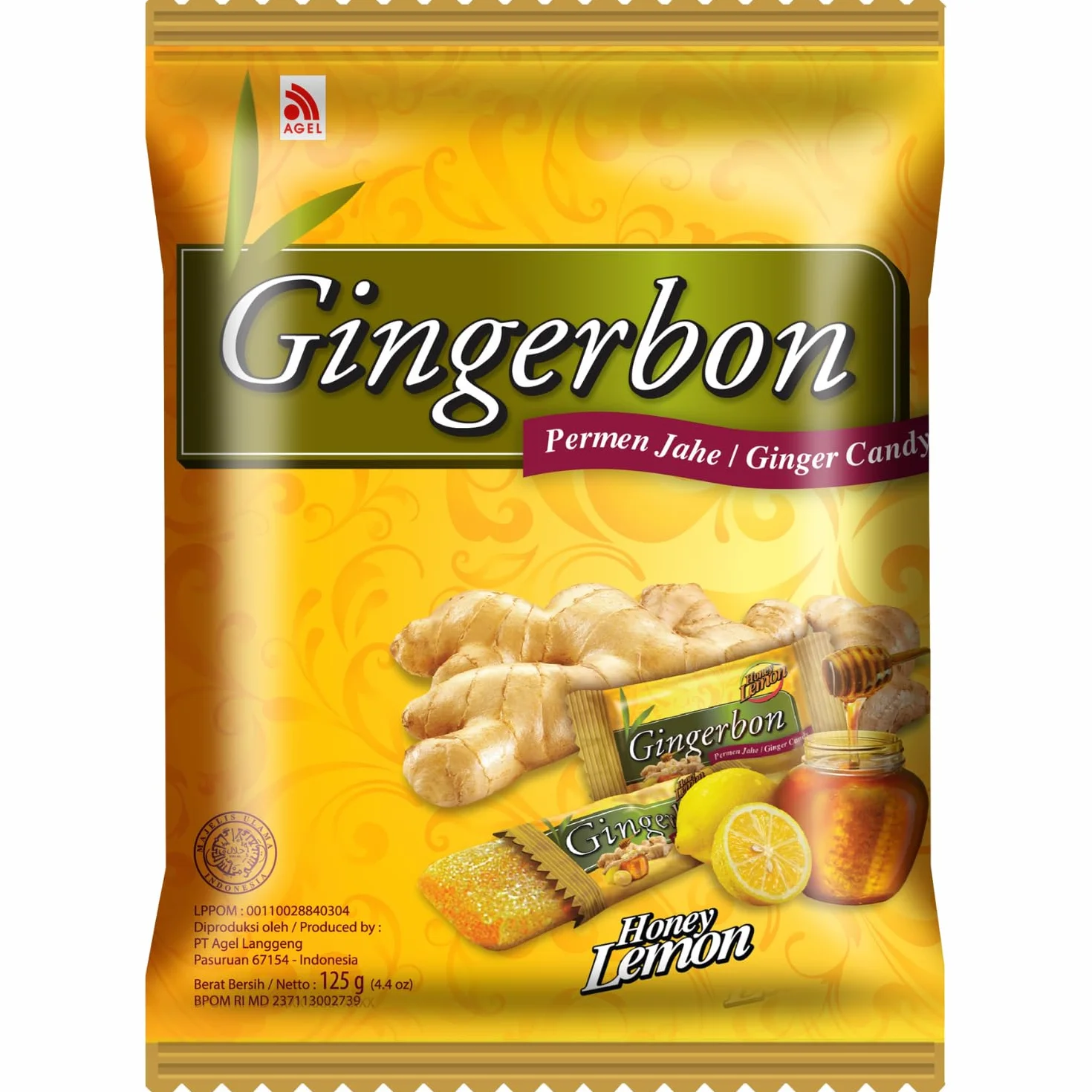 GINGERBON - Caramelle allo zenzero miele e limone - (1 X 125 GR)