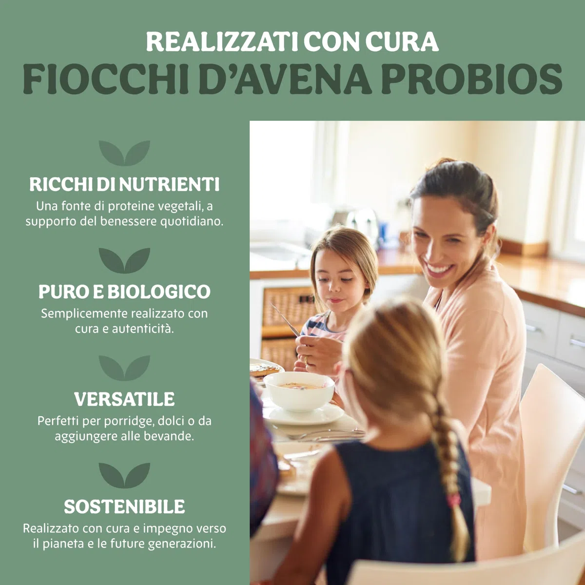 Probios Fiocchi d'Avena Piccoli per Adulti e Bambini - Avena per Porridge e Colazione - Ricchi di Fibre e Proteine ​​- 5KG