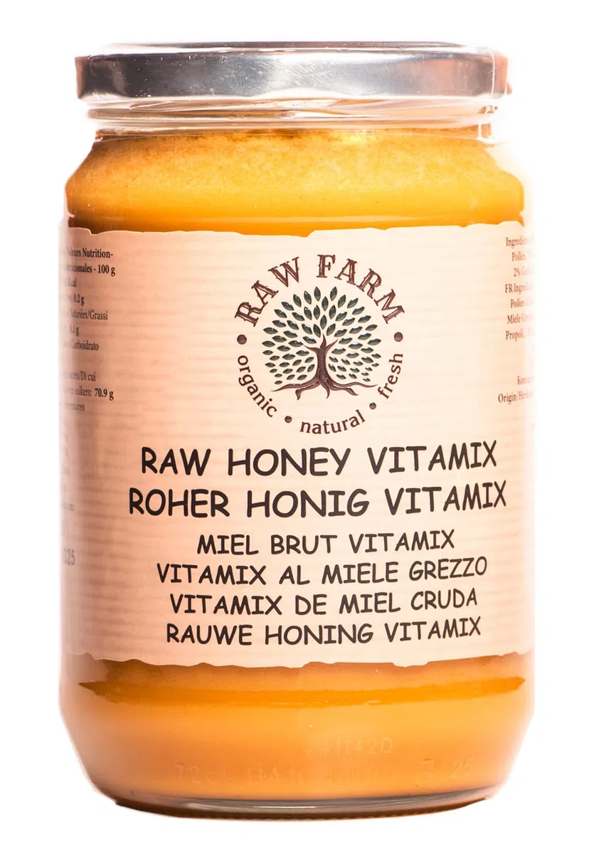 Raw Farm - Miele 900g - con Propoli, Polline, Gelée Royale, Cera d’Api - 100% Naturale