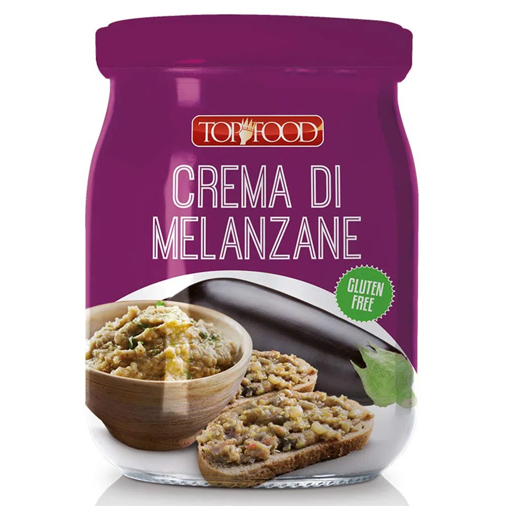 Crema di Melenzane | TopFood | 2 Confezioni Vetro da 520Gr | 1Kg | Senza Glutine | Gluten Free | Alimentazione Vegetariana | Spalmabile | Alta Qualità Artigianale | Prodotto Gastronomia | Ristorazione