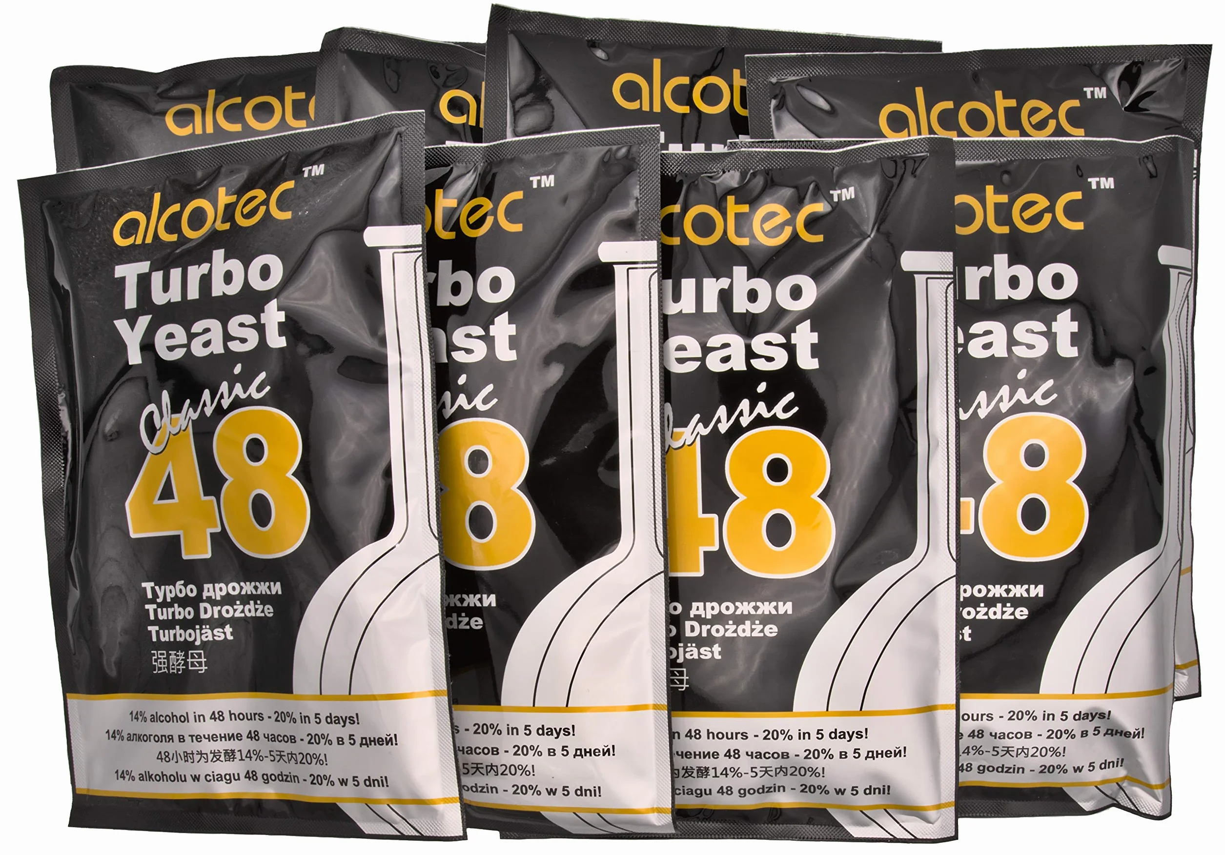 8 x AlcoTec Turbo Lievito Classic 48h 20% alcol entro 5 giorni
