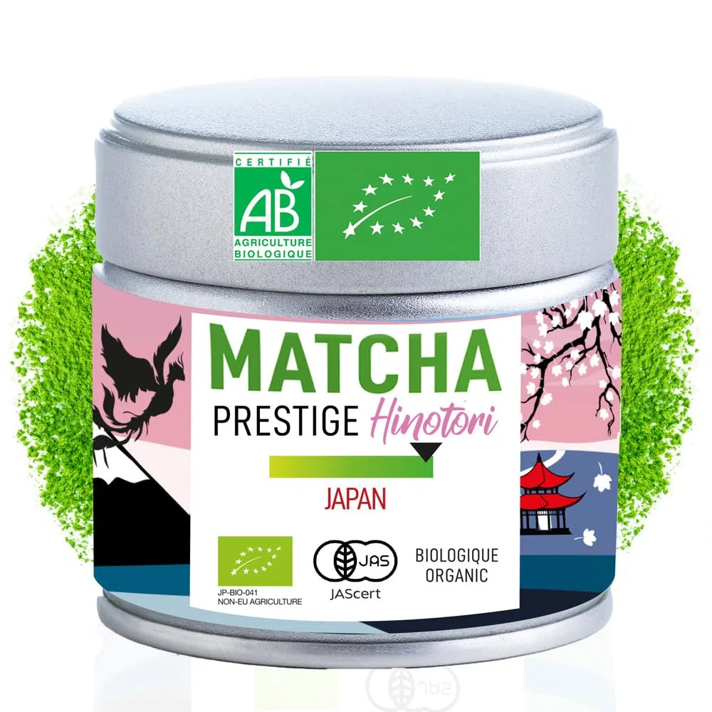 ORIGEENS TE MATCHA CERIMONIALE BIO PRESTIGE HINOTORI - Tè matcha BIO giapponese in polvere – Usucha/Koicha/Matcha Latte - Scatola 30g, Matcha Tea