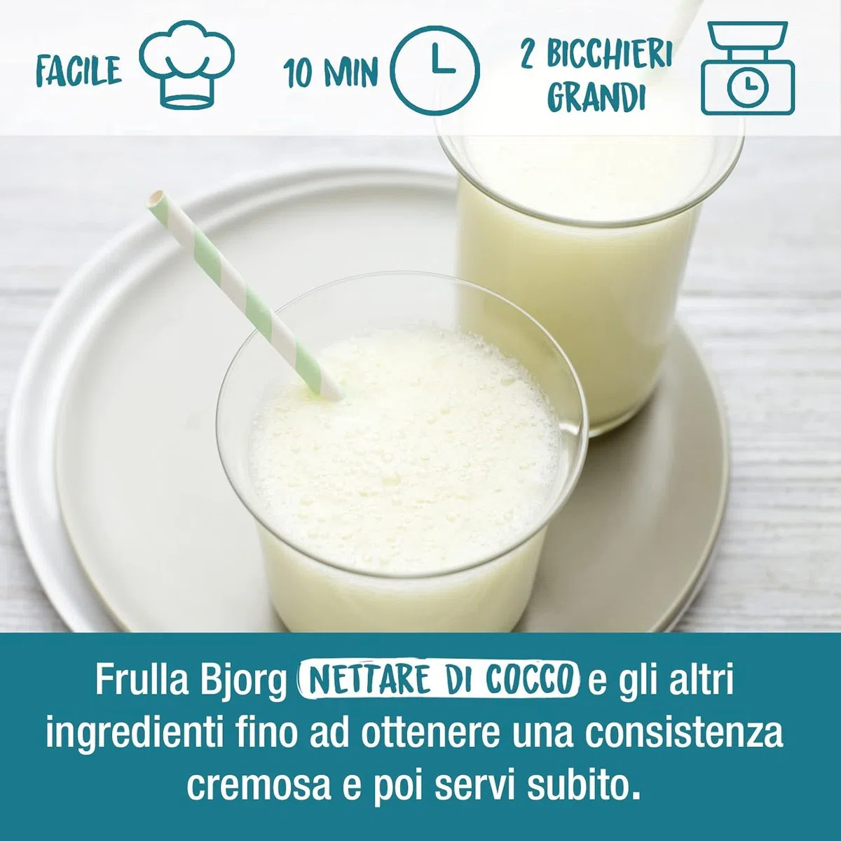 BJORG Bevanda Nettare di Cocco Biologica, Acqua di Cocco e Latte di Cocco, Bevanda Vegetale Senza Zuccheri Aggiunti, Senza Glutine, Vegan, Prodotto in Italia, 1L (Confezione da 9)