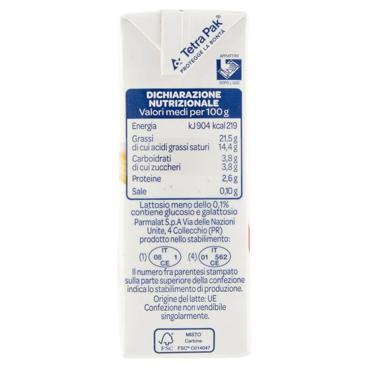 Parmalat Chef Panna da Cucina Senza Lattosio e Senza Glutine, Confezione da 3 x 3 x 125ml, con Portachiavi italy shop service