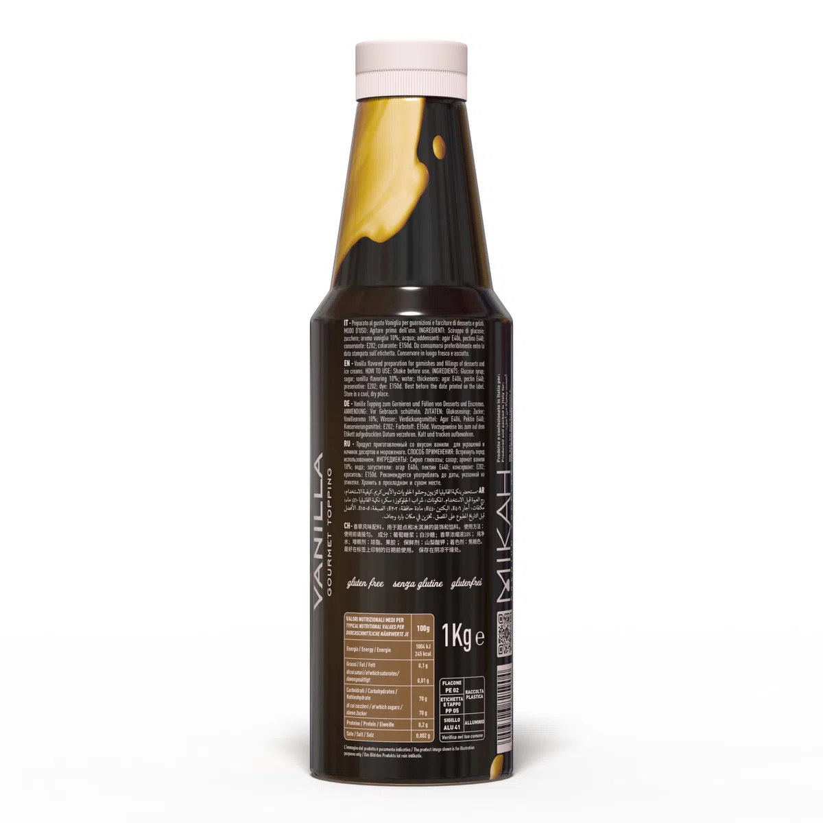 Mikah - Premium Topping - Vanilla (Vaniglia) | Salsa Topping Per Drink e Dessert | Uso Professionale | 1Kg