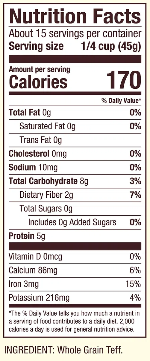 Bob's Red Mill Teff integrale, 680,4 g (confezione da 1), non OGM, cereali integrali, vegani, kosher