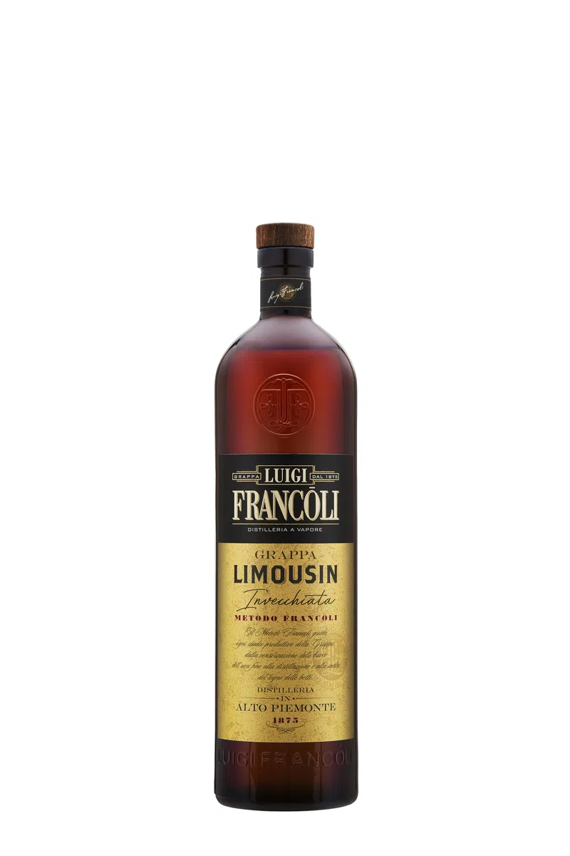 Luigi Francoli - Grappa Limousin 700ml - Grappa da Vitigni Piemontesi Distillazione Ecosostenibile Vinacce Nebbiolo, Dolcetto e Moscato - 42.5% vol.