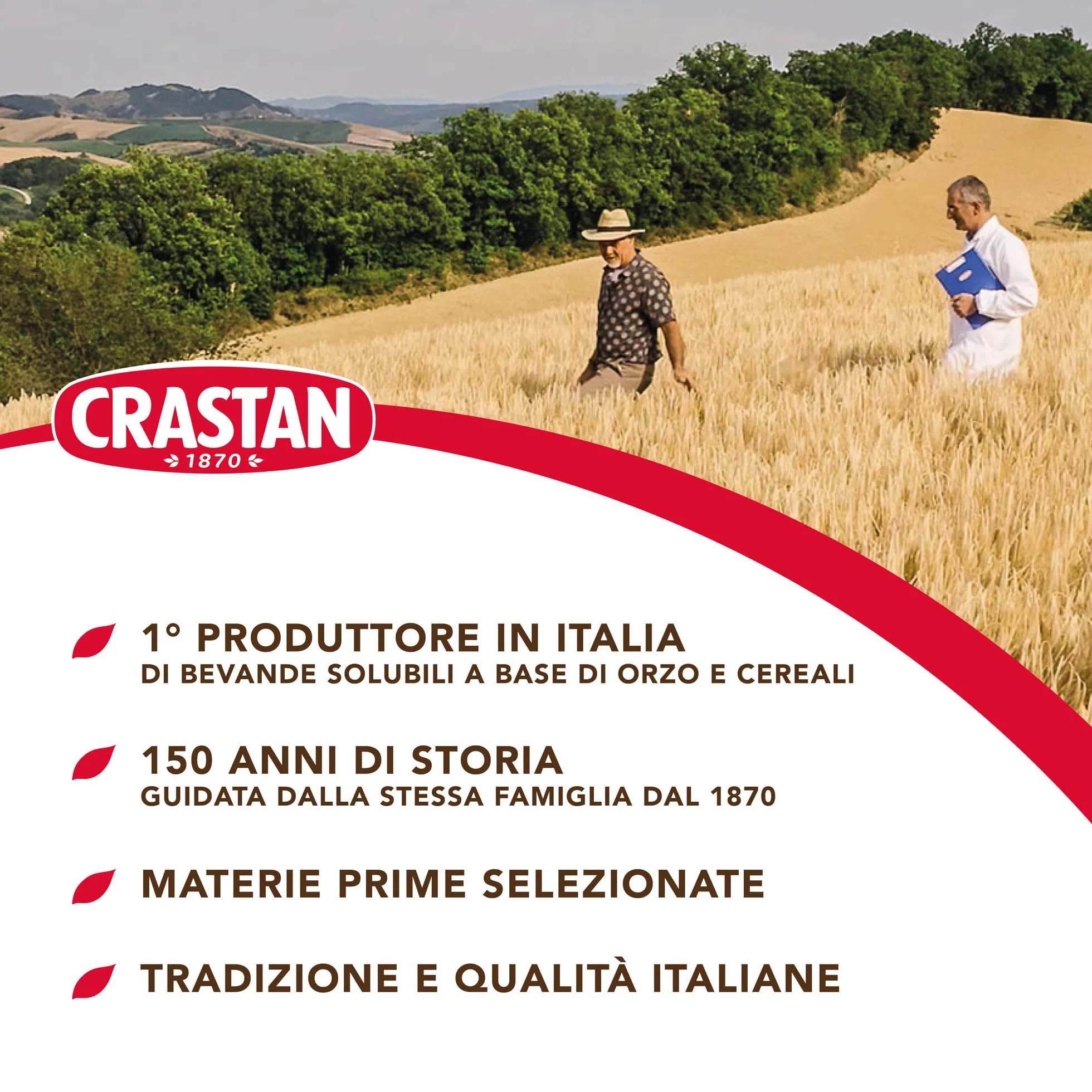 Crastan Cicoria Solubile da Agricoltura Biologica Senza Glutine - 6 vasetti da 100 gr