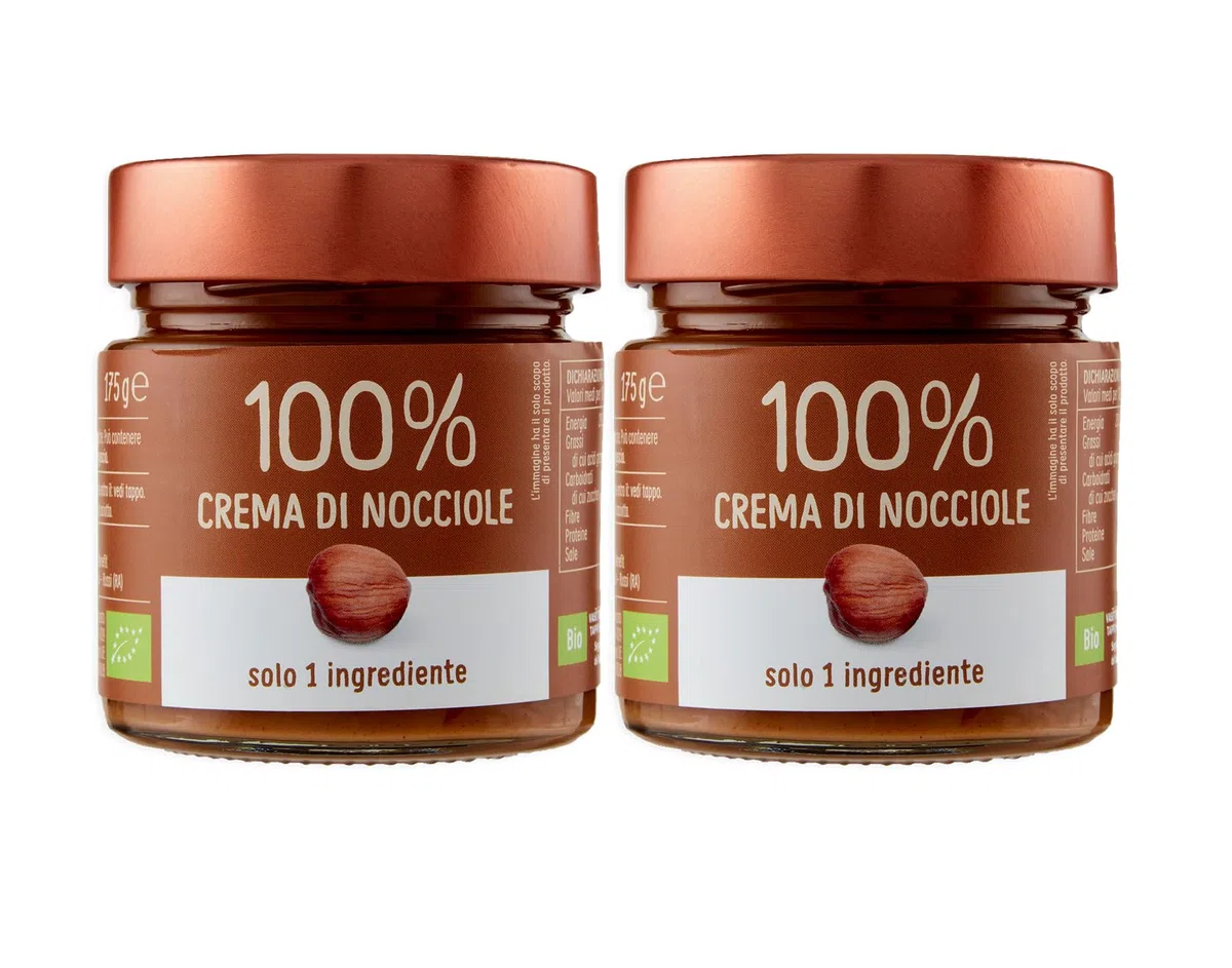 2X Crema di Nocciole Tostate Pura al 100% Biologica 175g