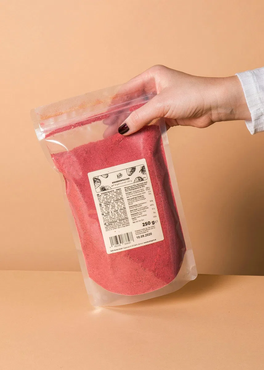 KoRo - Fragole liofilizzate in polvere 250 g - 100% fragole liofilizzate - versatili - maxi confezione