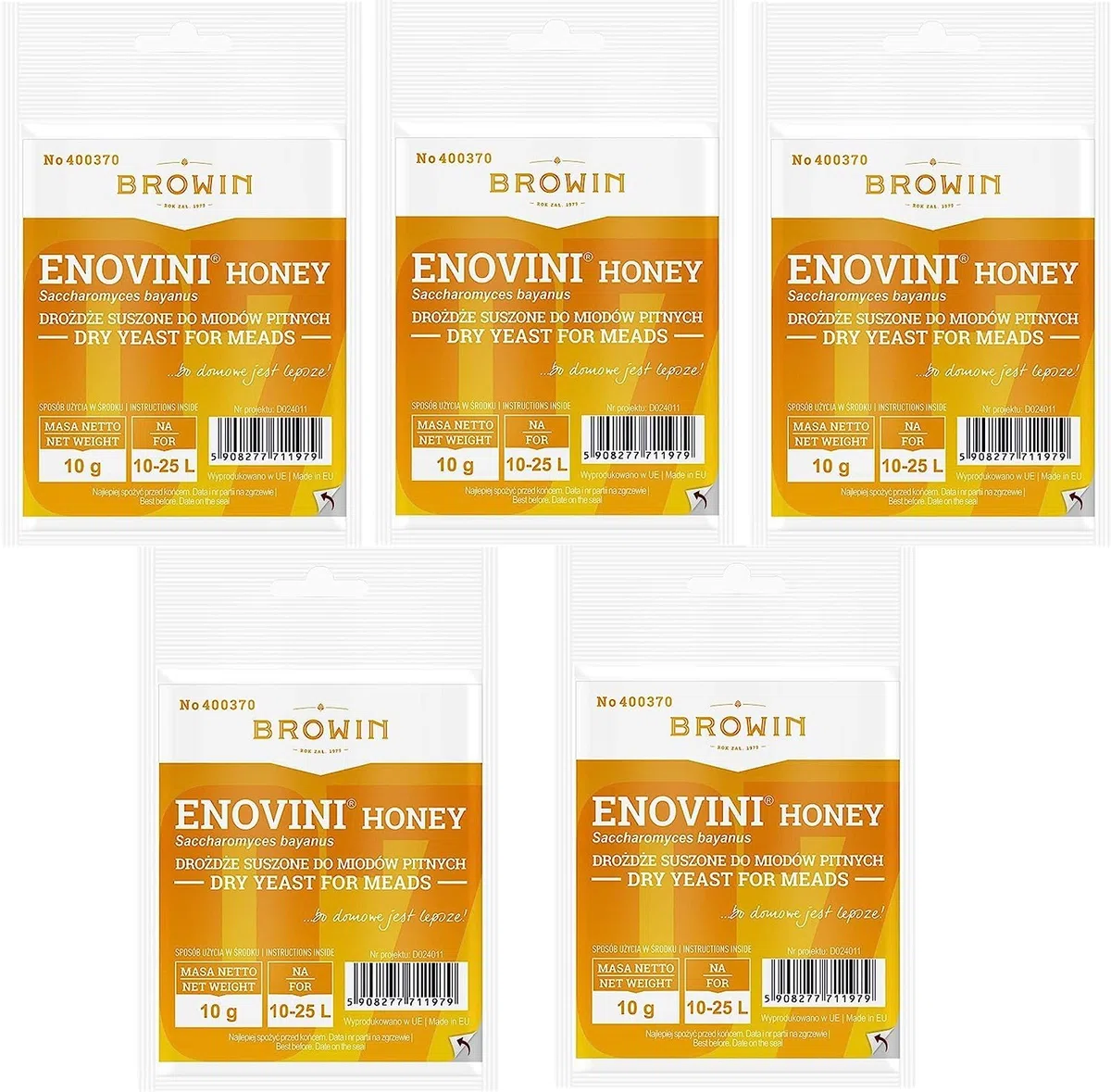5 x Lievito per Idromele 10g/25L - BROWIN - Prodotti Enologici, dalla fermentazione del Miele, Nutrimenti, La fermentazione del lievito