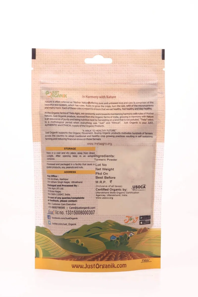 Just Organik Turmeric Powder 100gm, 100% Organic