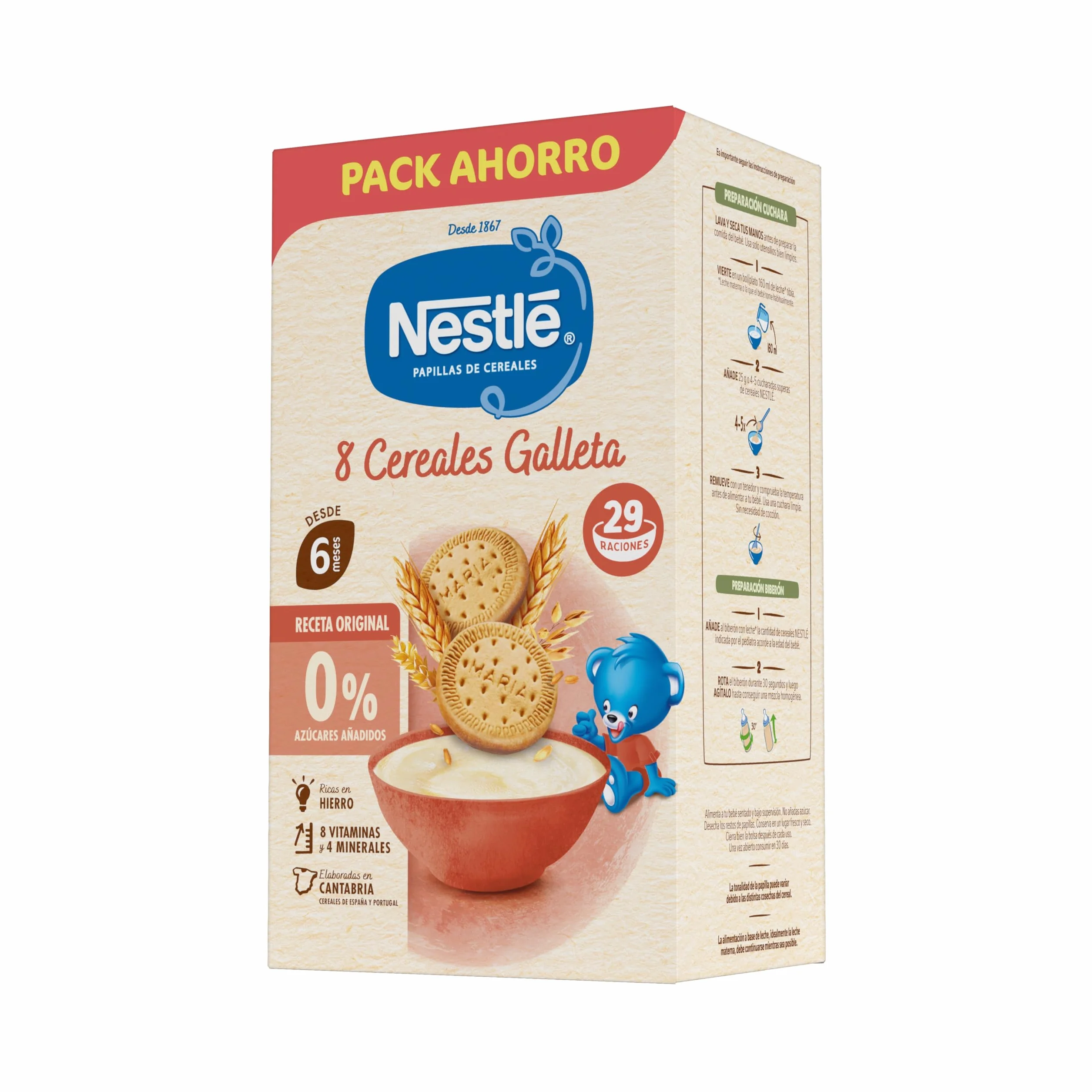 Nestle Papilla 8 Cereali con Biscotto, 725 g