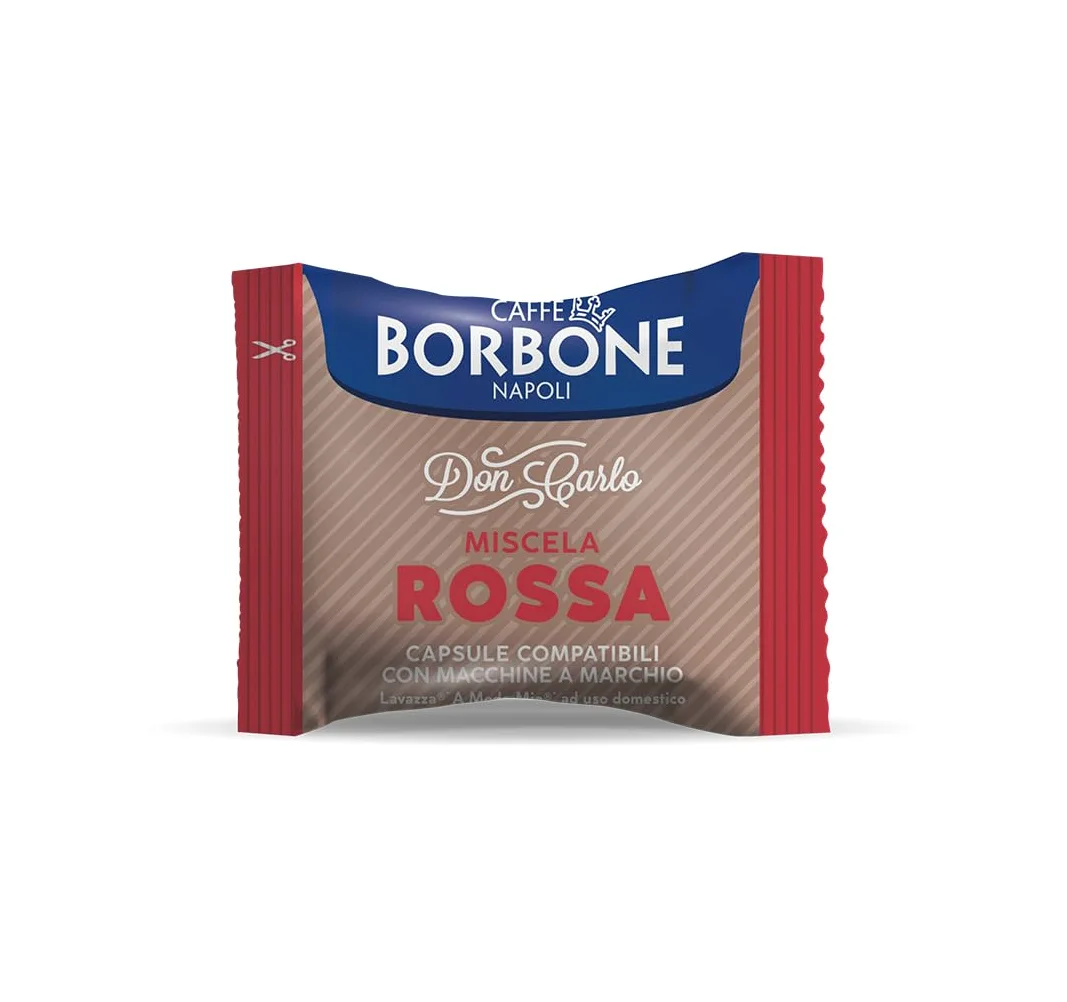 Caffè Borbone Don Carlo, Miscela Rossa - 100 Capsule - Compatibili con le Macchine ad uso domestico Lavazza* A Modo Mio*