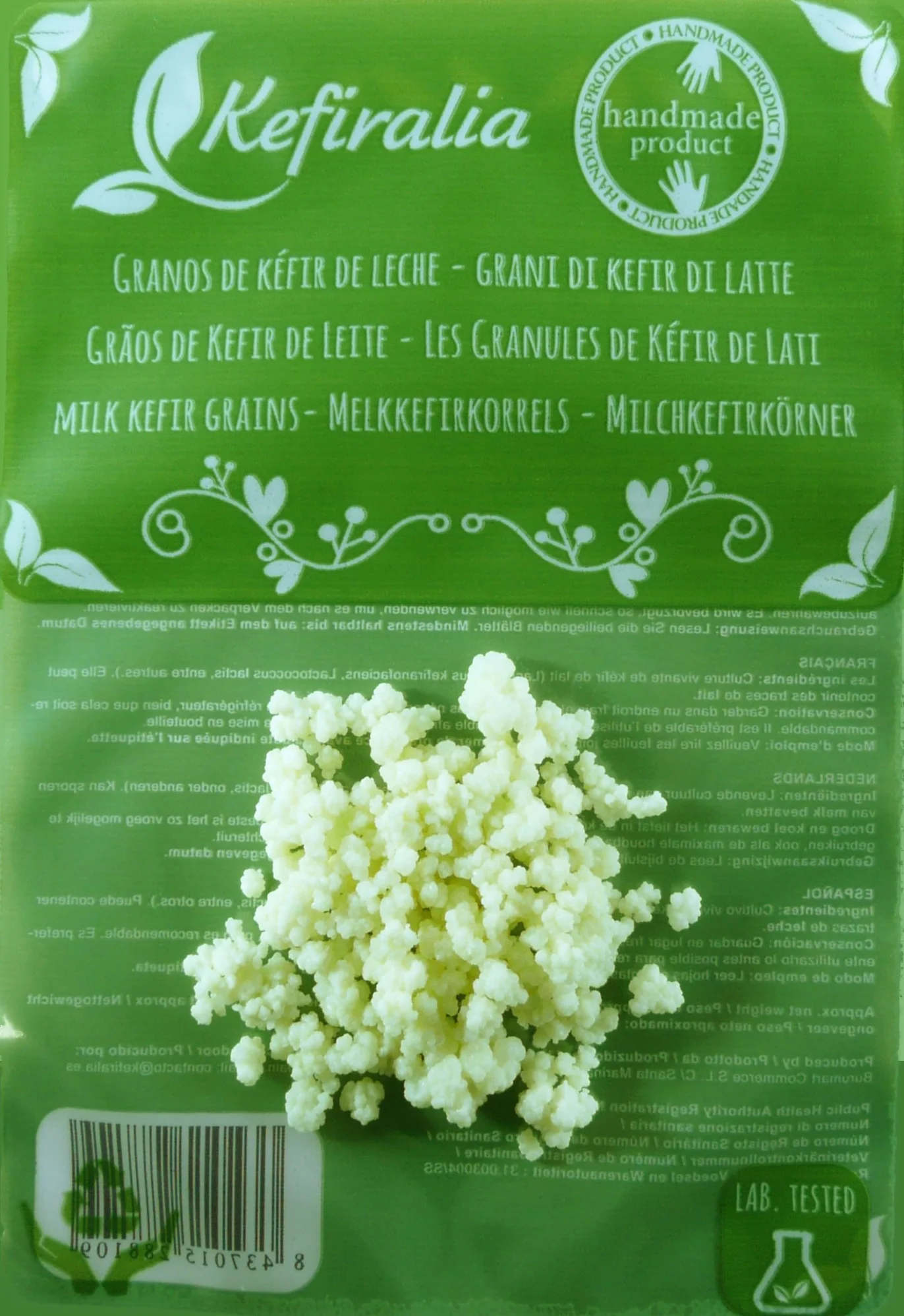 40g di Granuli Di Kéfir Di Latte + Istruzioni + Ricette + Aiuto e consigli in italiano - KEFIRALIA®