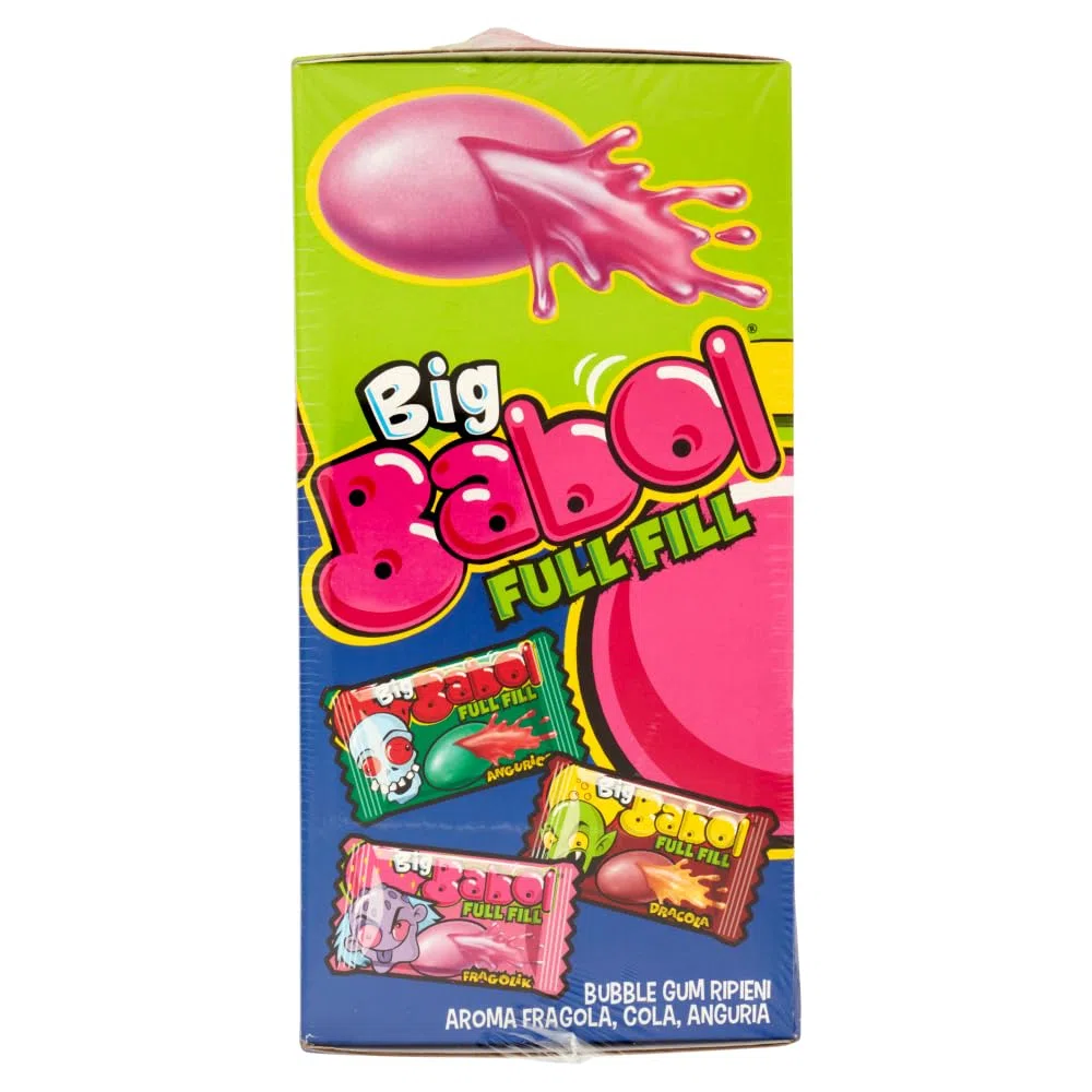 Big Babol Full Fill, Chewing Gum Morbido, Gusto Anguria, Fragola, Cola, Ottime da Condividere, per Feste e Compleanni Bambini, Confezione da 200 Incartate Singolarmente