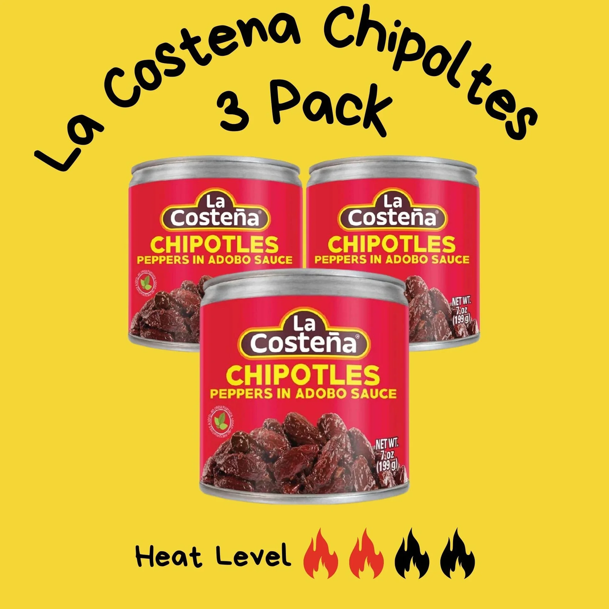La Costena Confezione di 3 x Peperoncini Chipotle La Costena in Salsa Adobo 199g