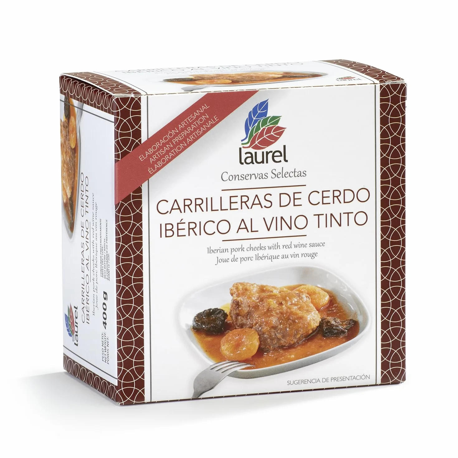 Conserva Laurel - Guanciale Di Maiale Iberico Al Vino Rosso. barattolo da 400 g | Sapori delle Asturie