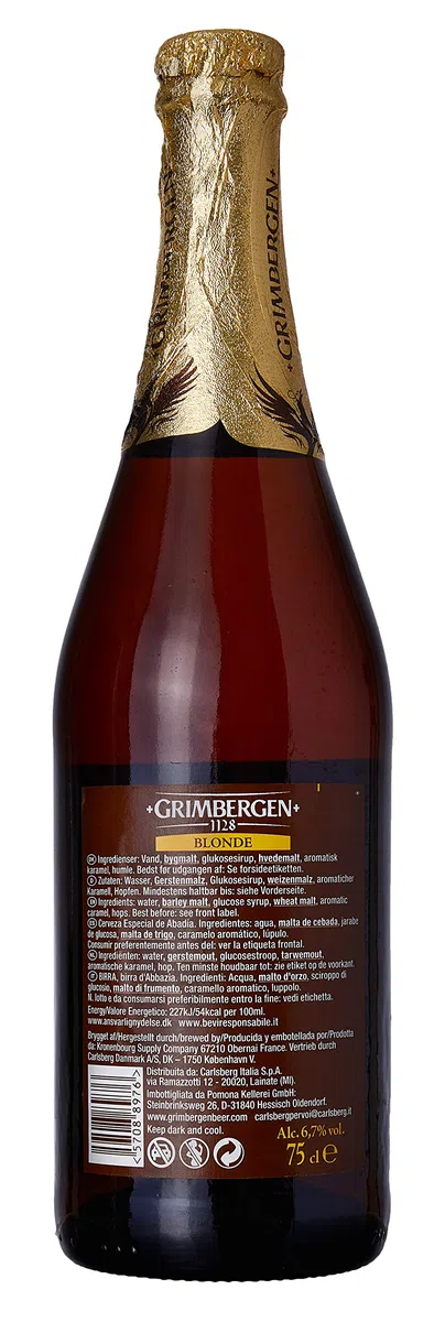 Grimbergen Blonde, Cassa con 6 Bottiglie da 75cl, Birra d'Abbazia Blonde Ale, Gusto Morbido e Fruttato, Gradazione Alcolica 6.7% Vol.