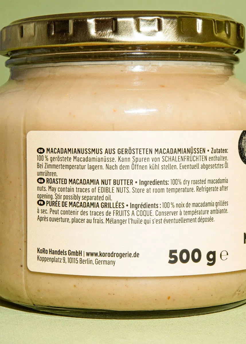 KoRo - Crema di noci di Macadamia 500 g - 100% frutta secca - senza additivi e senza olio di palma - per dolci, gelati e muesli
