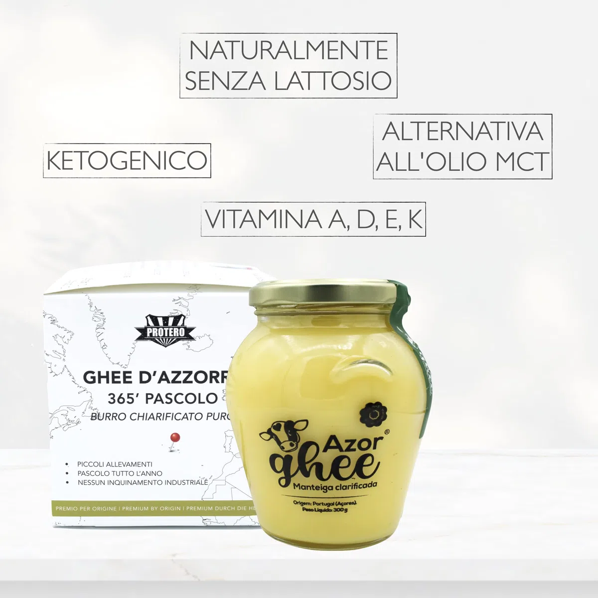 PROTERO Ghee d'Azzorre | 365' pascolo | burro chiarificato puro | grass-fed