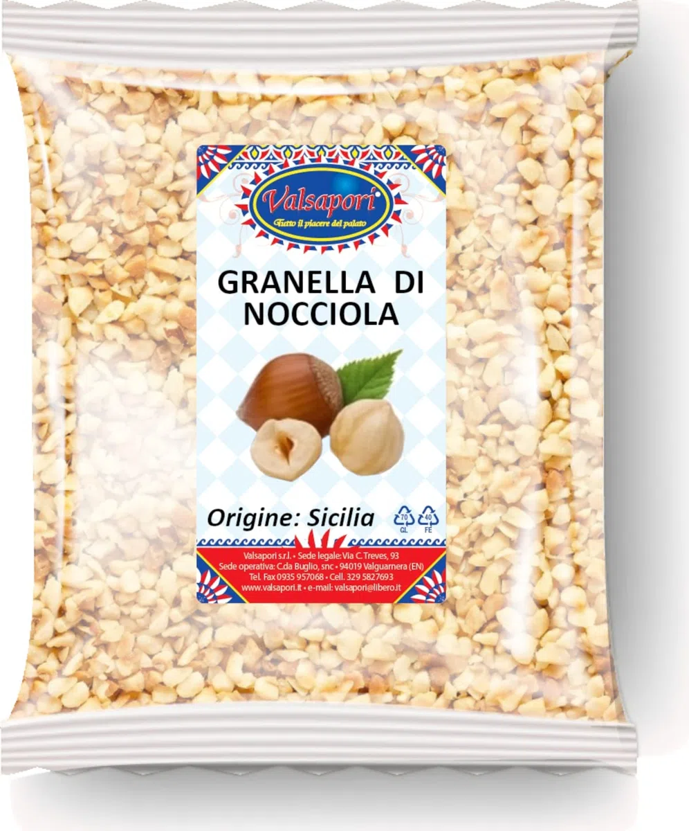 Valsapori - GRANELLA DI NOCCIOLE TOSTATE (500 gr) - Nocciole Turche Tritate e Tostate - Croccanti per Decorazioni e Dolci