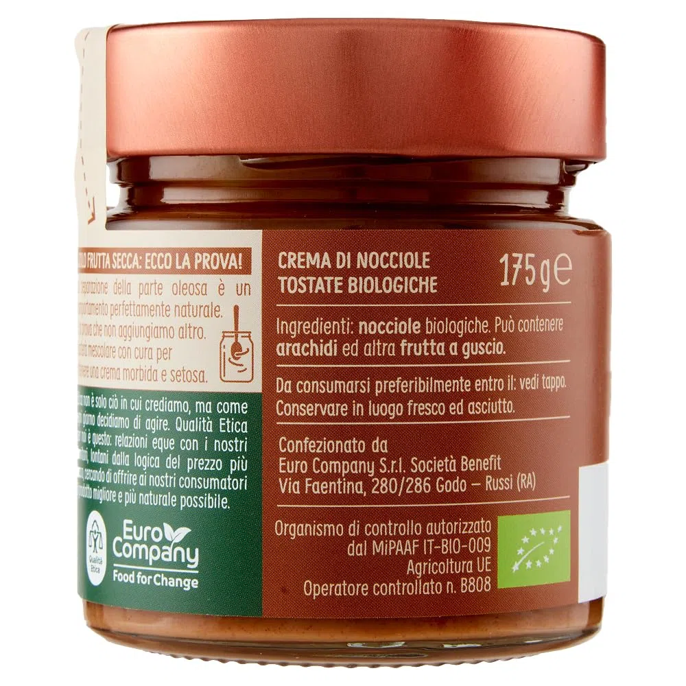 2X Crema di Nocciole Tostate Pura al 100% Biologica 175g