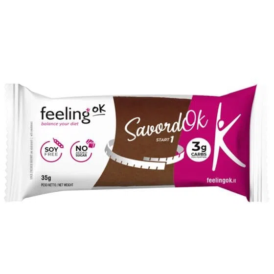 Feeling Ok Savoiardok 35 grammi Confezione da 15 Biscotti (Cacao)