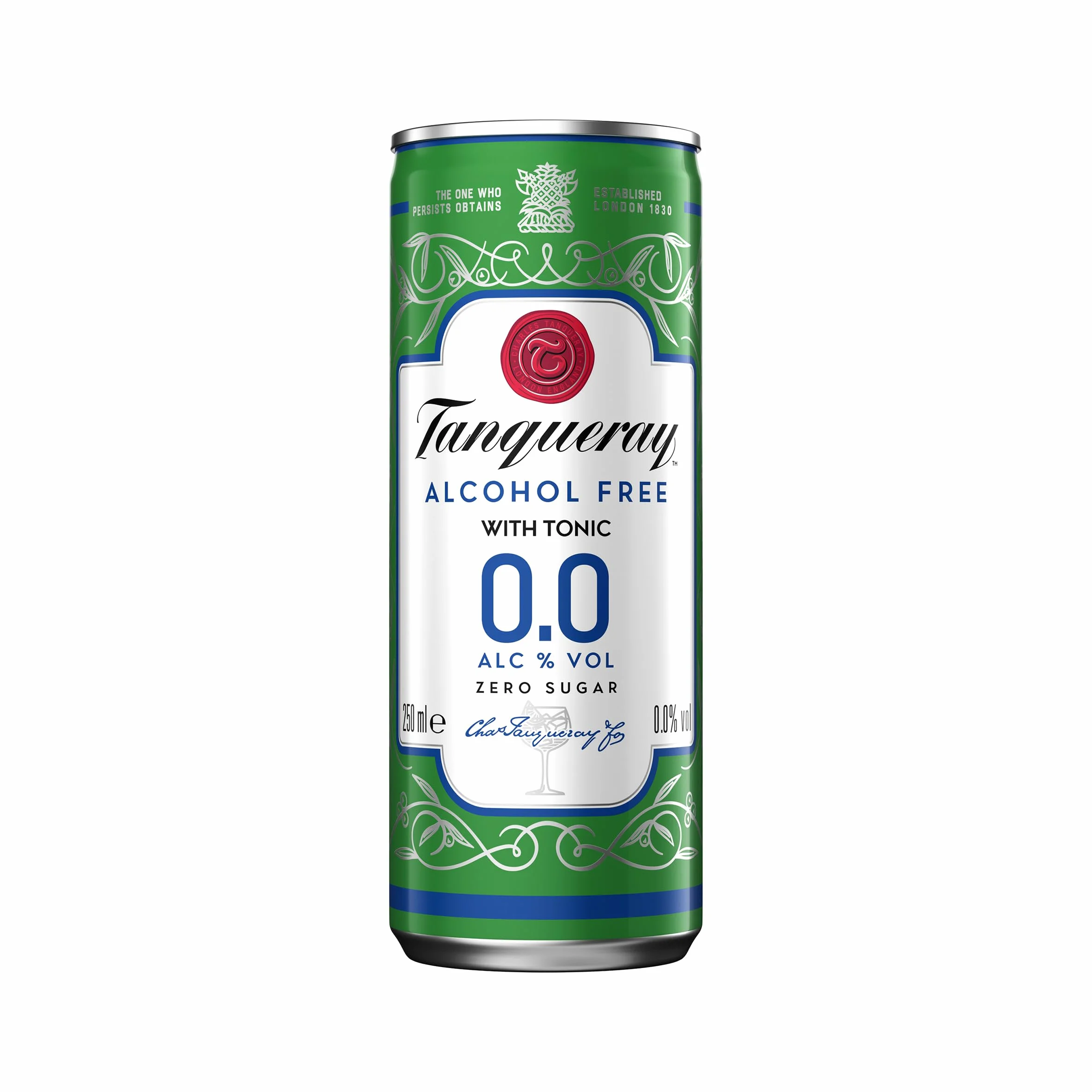 Tanqueray 0.0 - Premix Gin & Tonic Zero, Pack di 12 Lattine da 250 ml