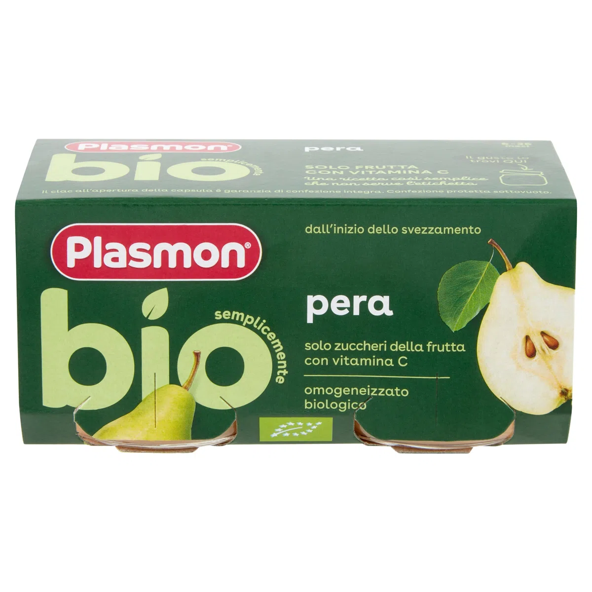 Plasmon BIO Omogeneizzato Pera 2X80g (12 Confezioni)