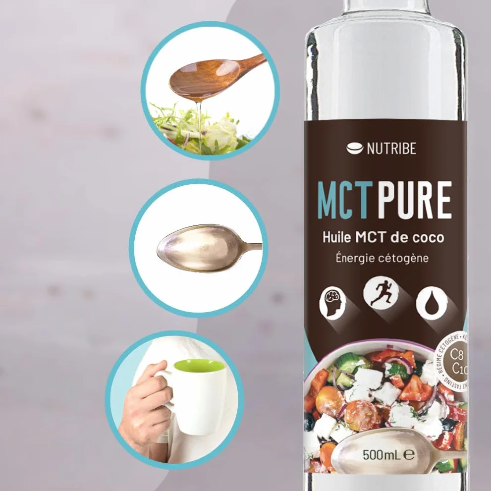 Olio MCT C8 C10 500ml – da Olio di Cocco Vergine, Estratto per Distillazione – Energia, Metabolismo, Keto & Low Carb