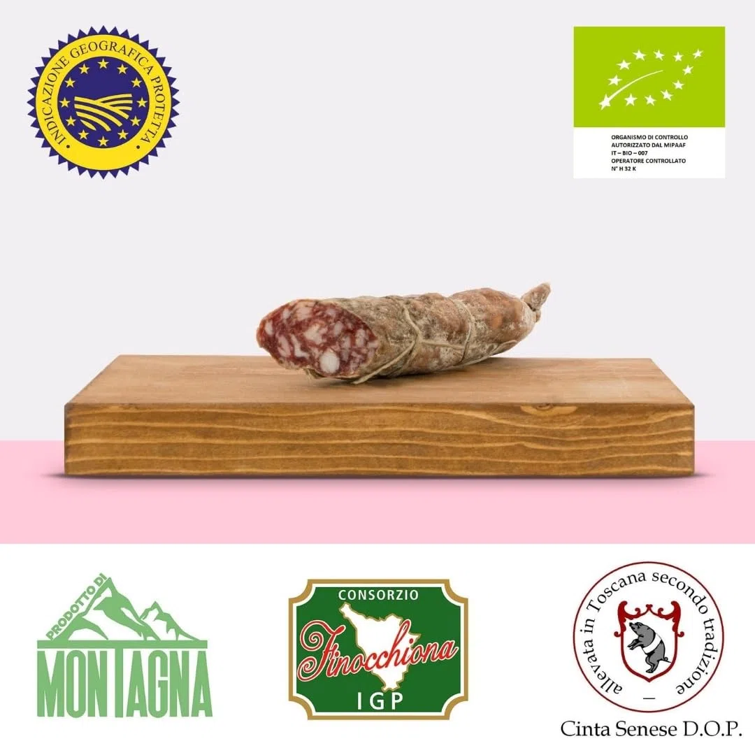 Finocchiona IGP con "Cinta Senese DOP - 500 gr. | Macelleria Savigni | Senza Glutine E Senza Lattosio