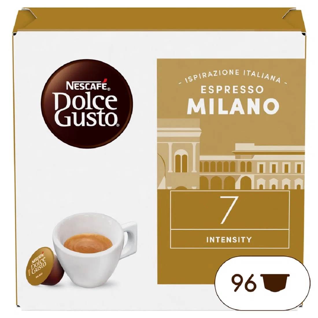 NESCAFÉ DOLCE GUSTO Espresso Milano Caffè, 6 Confezioni da 16 Capsule (96 Capsule Compatibili Nescafé Dolce Gusto)