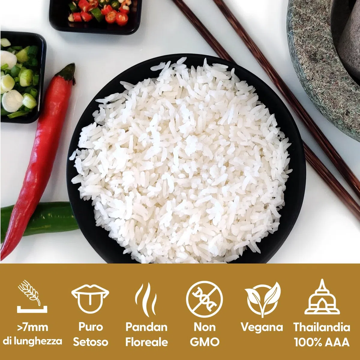 Yum Asia Thai Hom Mali Riso al gelsomino bianco premium – 5 kg