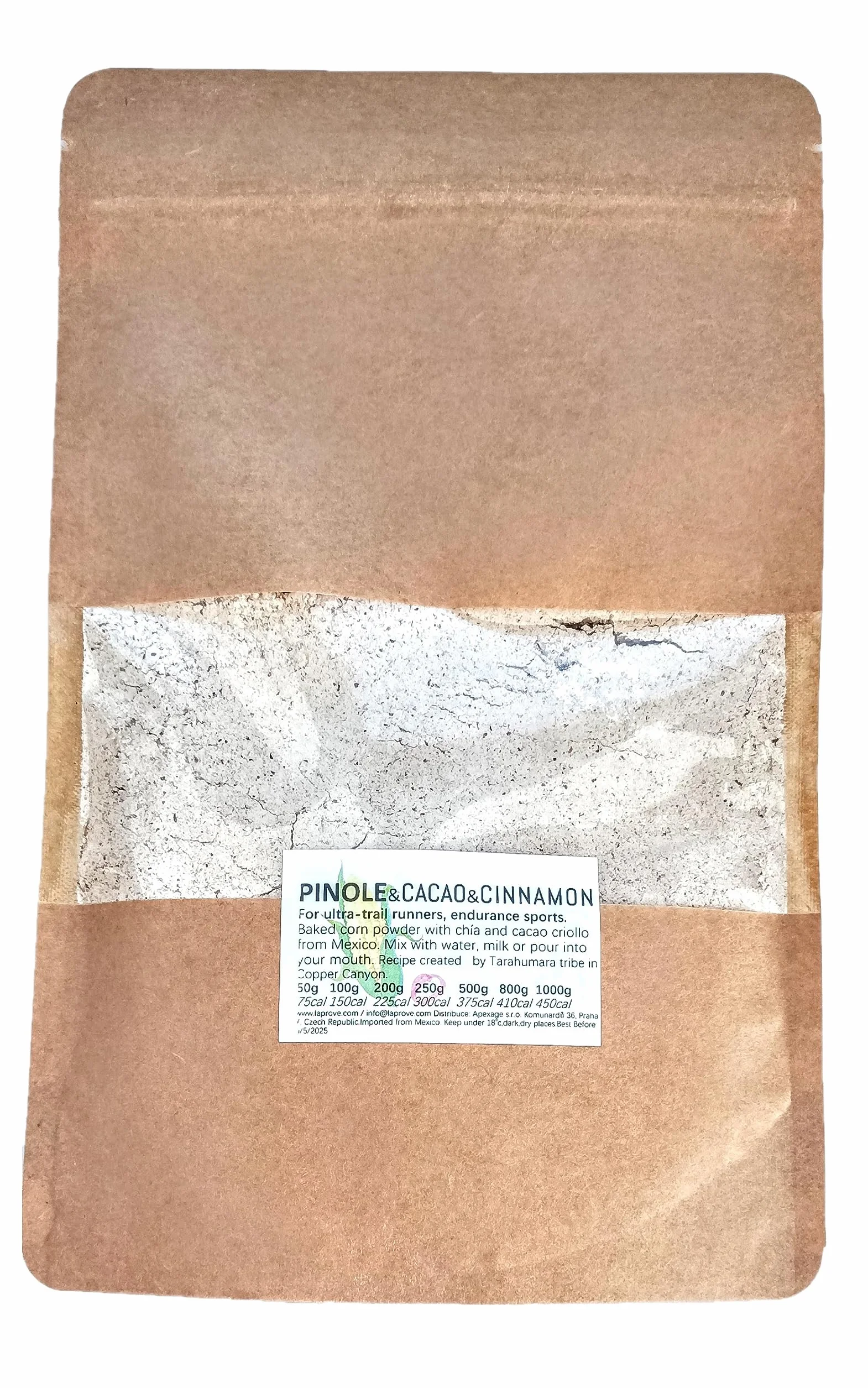 Pinole con cacao e cannella per corridori di lunga distanza e ultratrail dal Messico 250g