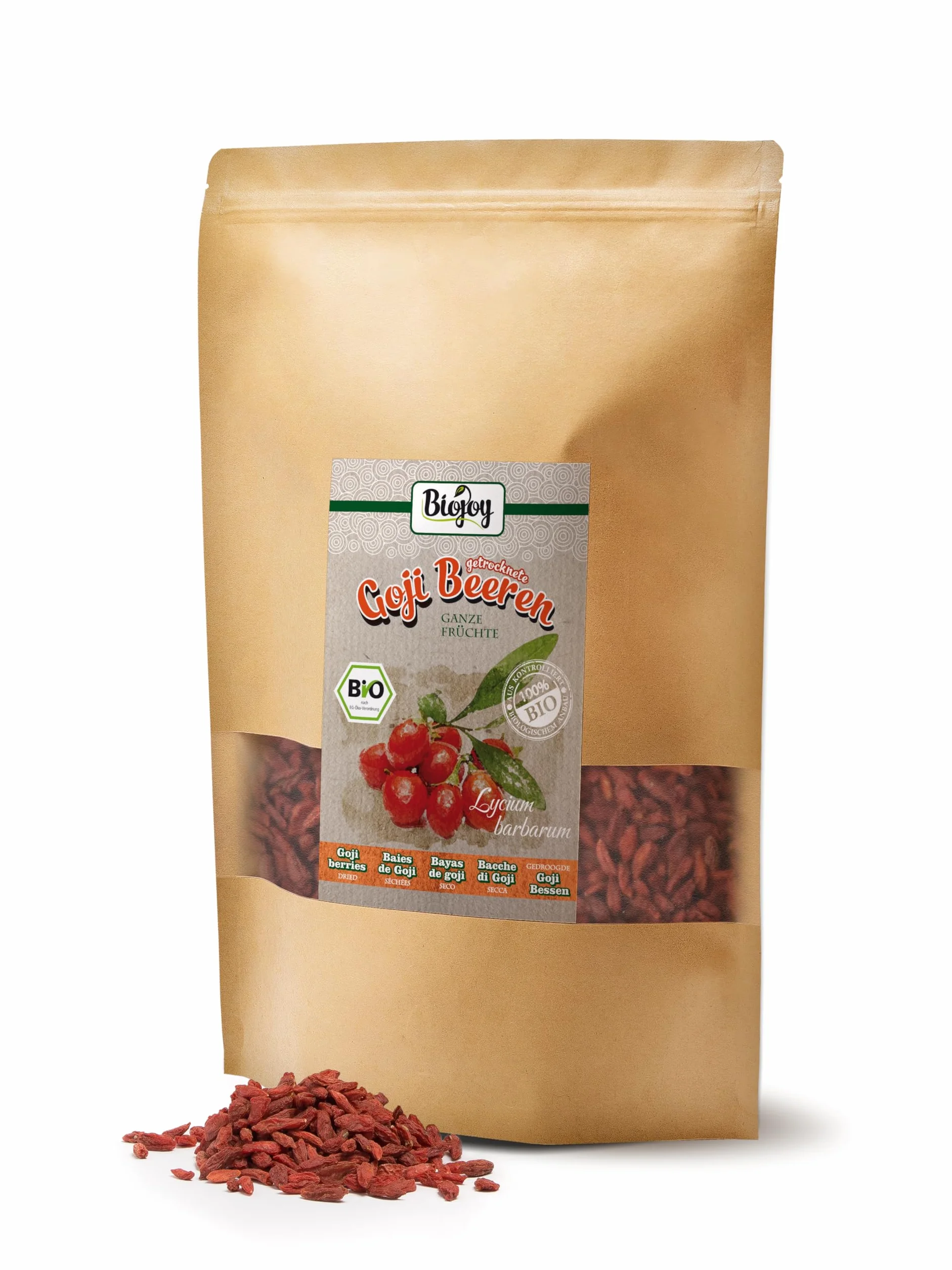 Biojoy Bacche di Goji BIO (1 kg), essiccate e senza zolfo
