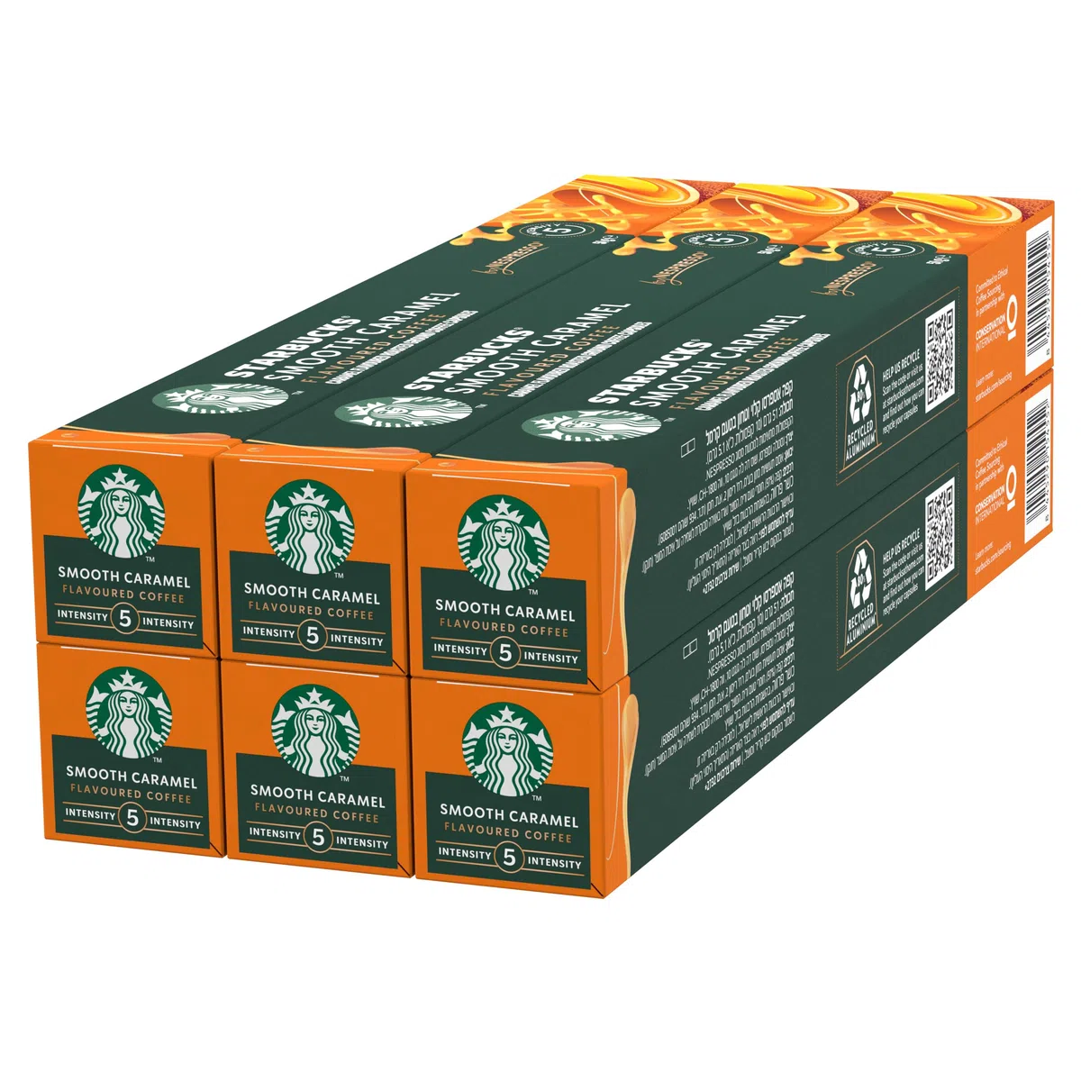 STARBUCKS Smooth Caramel by Nespresso Caffè con aroma Caramello, 6 confezioni da 10 capsule (60 capsule compatibili Nespresso)
