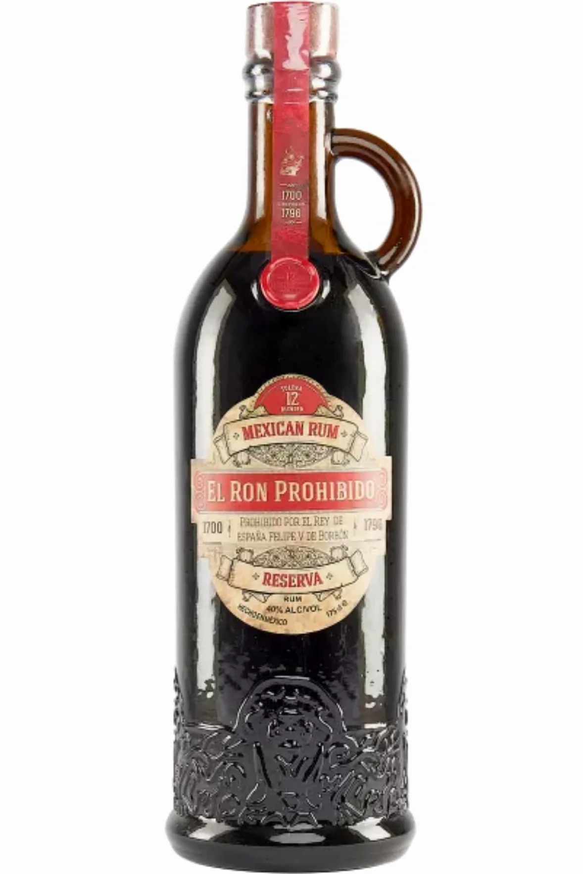 Prohibido, El Ron, Rum 12 anni, Aroma di Uva, Ciliegie, Prugna, Vaniglia e caffè, Morbido e setoso, Affinamento di 12 anni con Metodo Solera, aggiunta di vino passito, Idea Regalo, 700 ml, 40% Vol.