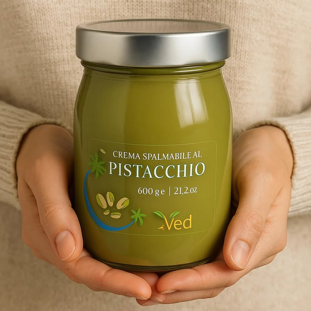 Burro di pistacchio premium VED – Prodotto in Italia | Etichetta pulita, ingredienti naturali | Vegano e senza glutine (600 g)